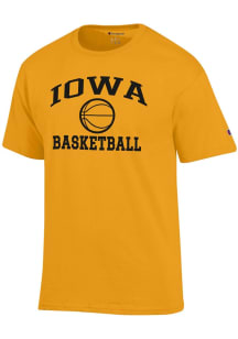 Champion Iowa Hawkeyes Gold Basketball Jersey Short Sleeve T Shirt
