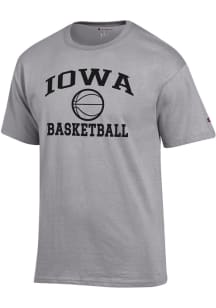 Champion Iowa Hawkeyes Grey Basketball Jersey Short Sleeve T Shirt