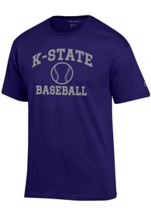 Champion K-State Wildcats Purple Baseball Jersey Short Sleeve T Shirt
