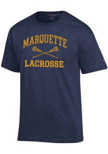 Champion Marquette Golden Eagles Navy Blue Lacrosse Jersey Short Sleeve T Shirt