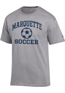 Champion Marquette Golden Eagles Grey Soccer Jersey Short Sleeve T Shirt