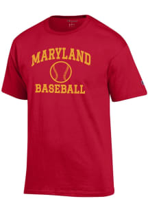 Champion Maryland Terrapins Red Baseball Jersey Short Sleeve T Shirt