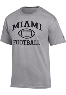Champion Miami RedHawks Grey Football Football Jersey Short Sleeve T Shirt
