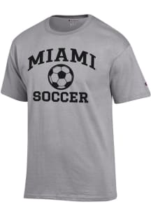 Champion Miami RedHawks Grey Soccer Jersey Short Sleeve T Shirt