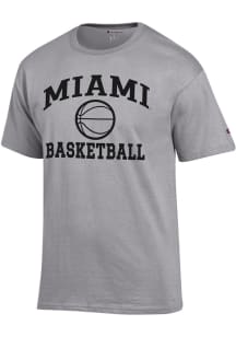 Champion Miami RedHawks Grey Basketball Jersey Short Sleeve T Shirt