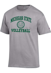 Champion Michigan State Spartans Grey Volleyball Jersey Short Sleeve T Shirt