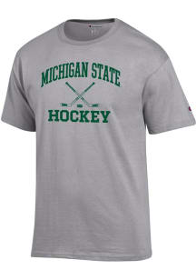 Champion Michigan State Spartans Grey Hockey Jersey Short Sleeve T Shirt
