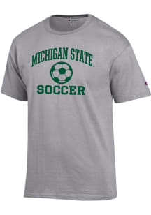 Champion Michigan State Spartans Grey Soccer Jersey Short Sleeve T Shirt