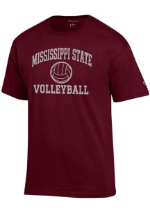 Champion Mississippi State Bulldogs Maroon Volleyball Jersey Short Sleeve T Shirt