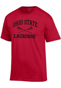 Champion Ohio State Buckeyes Red Lacrosse Jersey Short Sleeve T Shirt