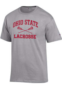 Champion Ohio State Buckeyes Grey Lacrosse Jersey Short Sleeve T Shirt