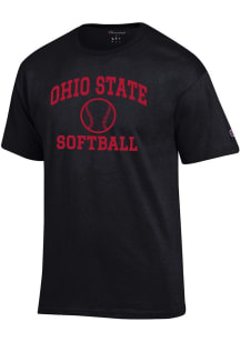 Champion Ohio State Buckeyes Black Softball Jersey Short Sleeve T Shirt