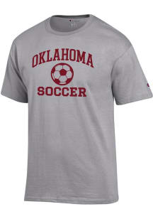Champion Oklahoma Sooners Grey Soccer Jersey Short Sleeve T Shirt