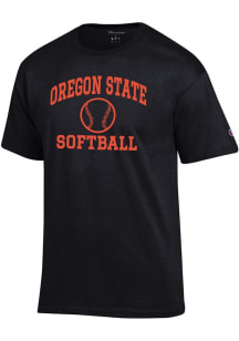 Champion Oregon State Beavers Black Softball Jersey Short Sleeve T Shirt