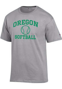 Champion Oregon Ducks Grey Softball Jersey Short Sleeve T Shirt