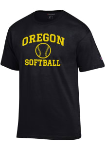 Champion Oregon Ducks Black Softball Jersey Short Sleeve T Shirt