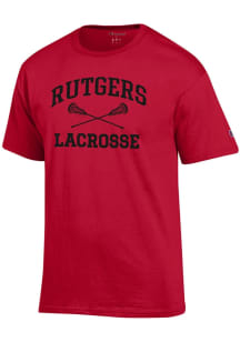 Champion Rutgers Scarlet Knights Red Lacrosse Jersey Short Sleeve T Shirt