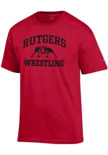Champion Rutgers Scarlet Knights Red Wrestling Jersey Short Sleeve T Shirt
