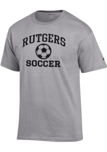 Champion Rutgers Scarlet Knights Grey Soccer Jersey Short Sleeve T Shirt