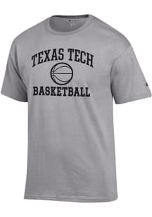 Champion Texas Tech Red Raiders Grey Basketball Jersey Short Sleeve T Shirt