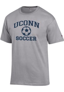 Champion UConn Huskies Grey Soccer Jersey Short Sleeve T Shirt