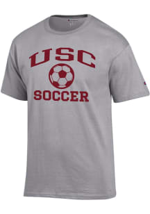 Champion USC Trojans Grey Soccer Jersey Short Sleeve T Shirt