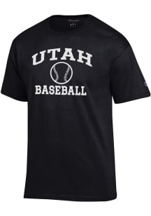 Champion Utah Utes Black Baseball Jersey Short Sleeve T Shirt