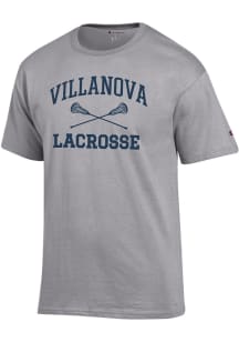 Champion Villanova Wildcats Grey Lacrosse Jersey Short Sleeve T Shirt