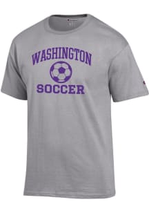 Champion Washington Huskies Grey Soccer Jersey Short Sleeve T Shirt