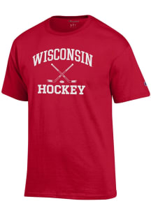 Champion Wisconsin Badgers Red Hockey Jersey Short Sleeve T Shirt