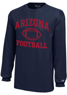Champion Arizona Wildcats Youth Navy Blue Football Core Long Sleeve T-Shirt