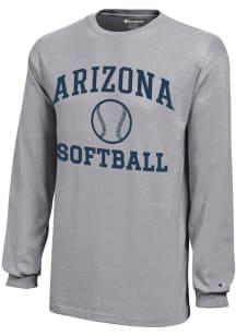 Champion Arizona Wildcats Youth Grey Softball Core Long Sleeve T-Shirt