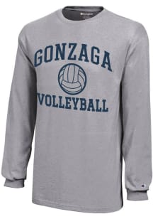 Champion Gonzaga Bulldogs Youth Grey Volleyball Core Long Sleeve T-Shirt