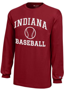 Champion Indiana Hoosiers Youth Cardinal Baseball Core Long Sleeve T-Shirt