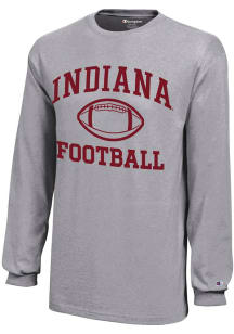 Champion Indiana Hoosiers Youth Grey Football Core Long Sleeve T-Shirt