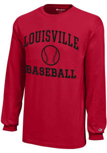 Champion Louisville Cardinals Youth Red Baseball Core Long Sleeve T-Shirt