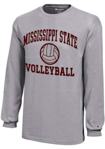 Champion Mississippi State Bulldogs Youth Grey Volleyball Core Long Sleeve T-Shirt