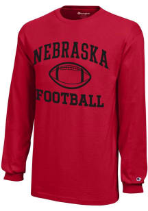 Champion Nebraska Cornhuskers Youth Red Football Core Long Sleeve T-Shirt