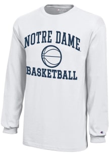 Champion Notre Dame Fighting Irish Youth White Basketball Core Long Sleeve T-Shirt