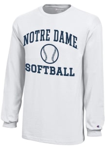 Champion Notre Dame Fighting Irish Youth White Softball Core Long Sleeve T-Shirt