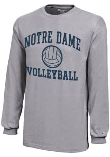 Champion Notre Dame Fighting Irish Youth Grey Volleyball Core Long Sleeve T-Shirt