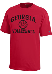 Champion Georgia Bulldogs Youth Red Volleyball Core Short Sleeve T-Shirt