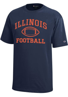 Champion Illinois Fighting Illini Youth Navy Blue Football Core Short Sleeve T-Shirt