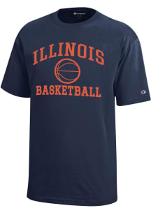 Champion Illinois Fighting Illini Youth Navy Blue Basketball Core Short Sleeve T-Shirt