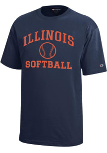Champion Illinois Fighting Illini Youth Navy Blue Softball Core Short Sleeve T-Shirt