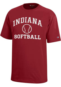 Champion Indiana Hoosiers Youth Cardinal Softball Core Short Sleeve T-Shirt