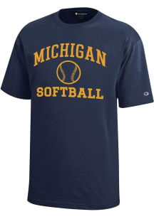 Champion Michigan Wolverines Youth Blue Softball Core Short Sleeve T-Shirt