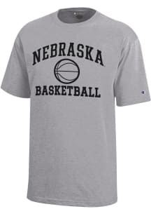 Champion Nebraska Cornhuskers Youth Grey Basketball Core Short Sleeve T-Shirt