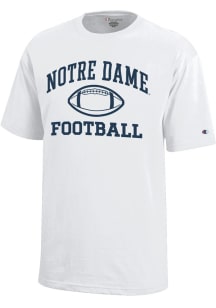 Champion Notre Dame Fighting Irish Youth White Football Core Short Sleeve T-Shirt
