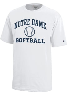 Champion Notre Dame Fighting Irish Youth White Softball Core Short Sleeve T-Shirt